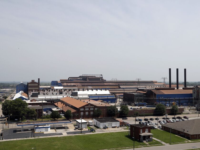 The U.S. Steel Granite City Works facility, after being shut down for roughly two years, recently restarted an idle blast furnace. | AP Photo/Jeff Roberson