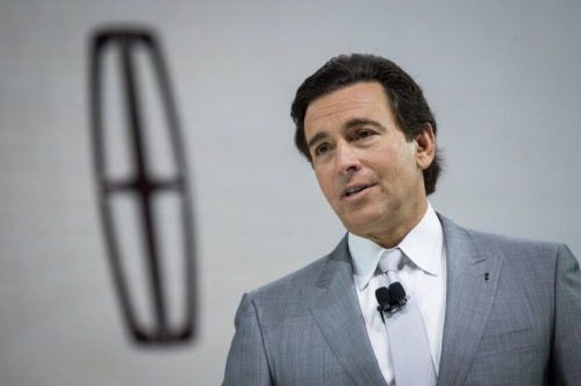 Ford Motor Co. CEO Mark Fields speaks before the unveiling of the 2018 Lincoln Navigator at the New York International Auto Show on April 12, 2017 at the Jacob K. Javits Convention Center in New York City. | Drew Angerer/Getty Images