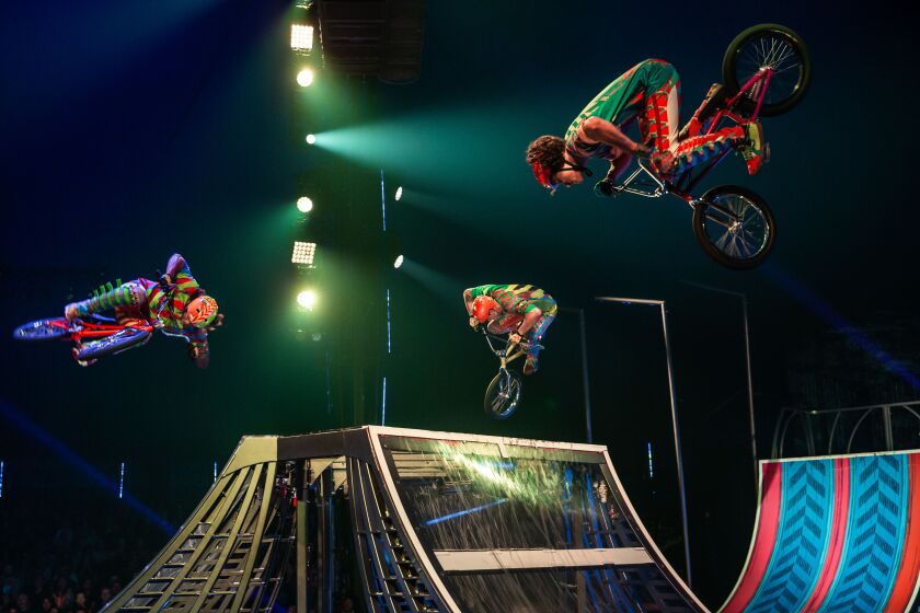 High-energy BMX is featured prominently in Cirque du Soleil’s “Volta.” | Matt Beard