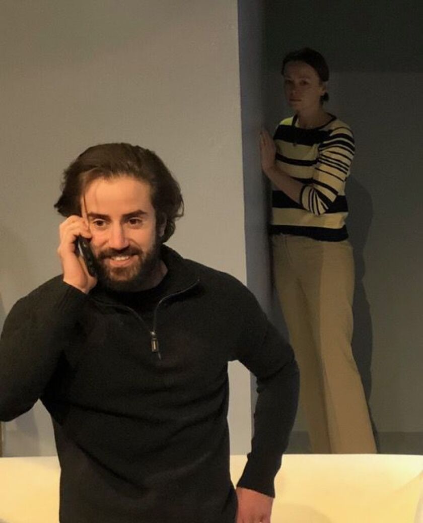 Rich Holton and Nina O’Keefe in “Sex with Strangers at Citadel Theatre. | Scott Westerman