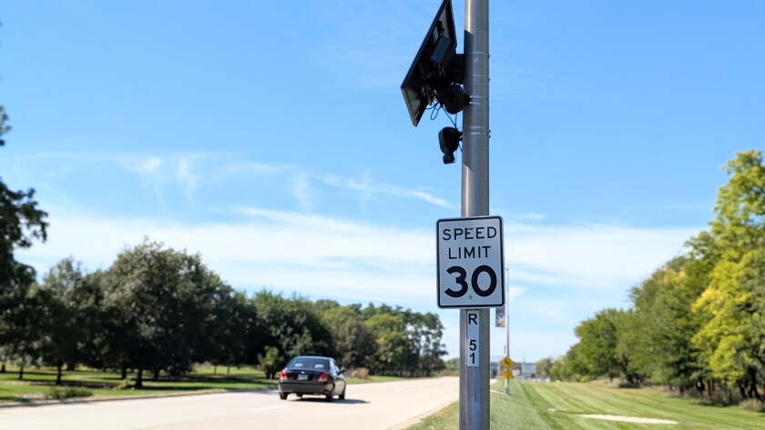 A Flock camera near Joliet Junior College.