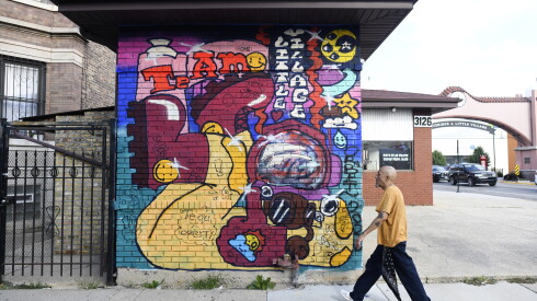 A mural is on display at Te-Qu’s new home in Chicago’s Little Village neighborhood.