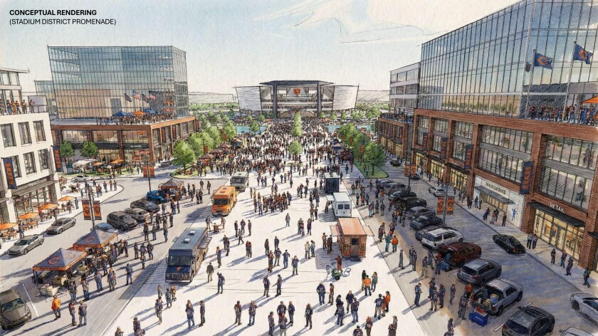 Rendering of a proposed Bears stadium in Gary, Indiana.