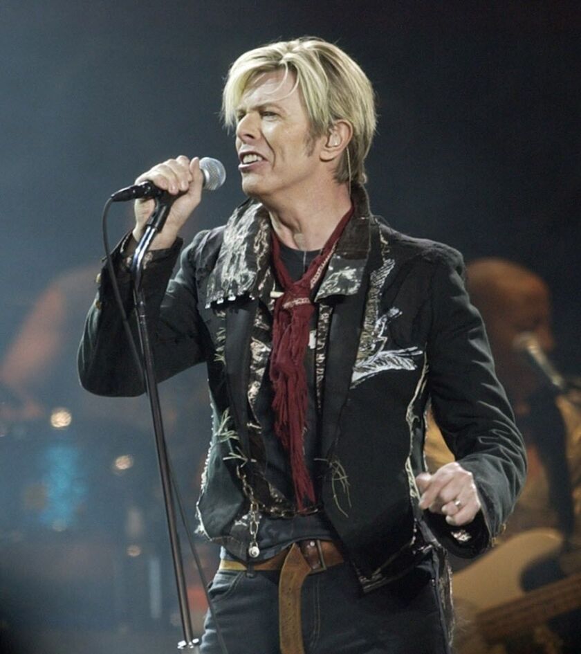 Singer/songwriter David Bowie launches his United States leg of his worldwide A Reality Tour at Madison Square Garden, Monday, Dec. 15, 2003, in New York. | Kathy Willens/AP