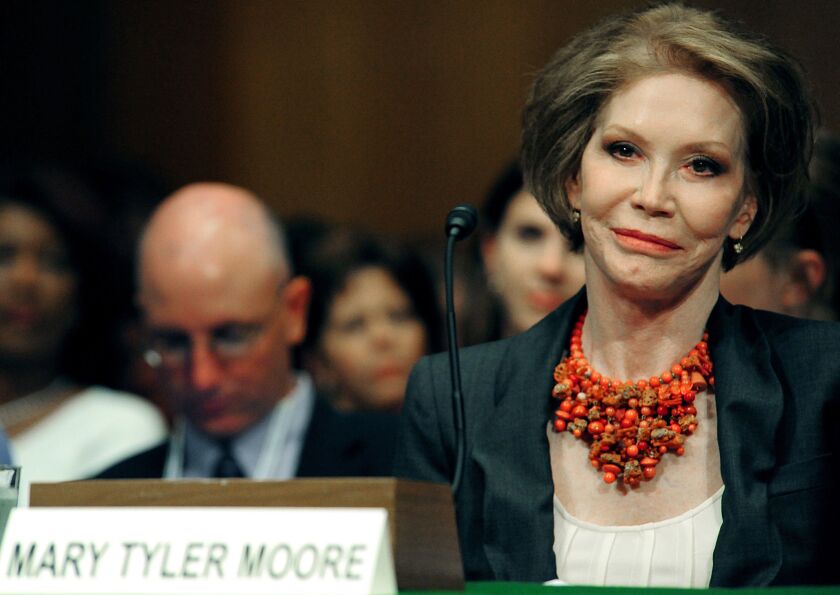 Actress Mary Tyler Moore is seen during Senate Homeland Security and Government Affairs Committee hearings on June 24, 2009 on Capitol Hill in Washington, DC. Moore testified on living with type 1 diabetes. | KAREN BLEIER/AFP/Getty Images