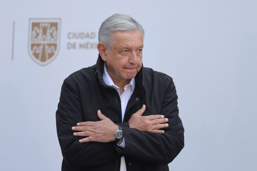 Mexican president Andrés Manuel López Obrador at hearings for missing citizens.