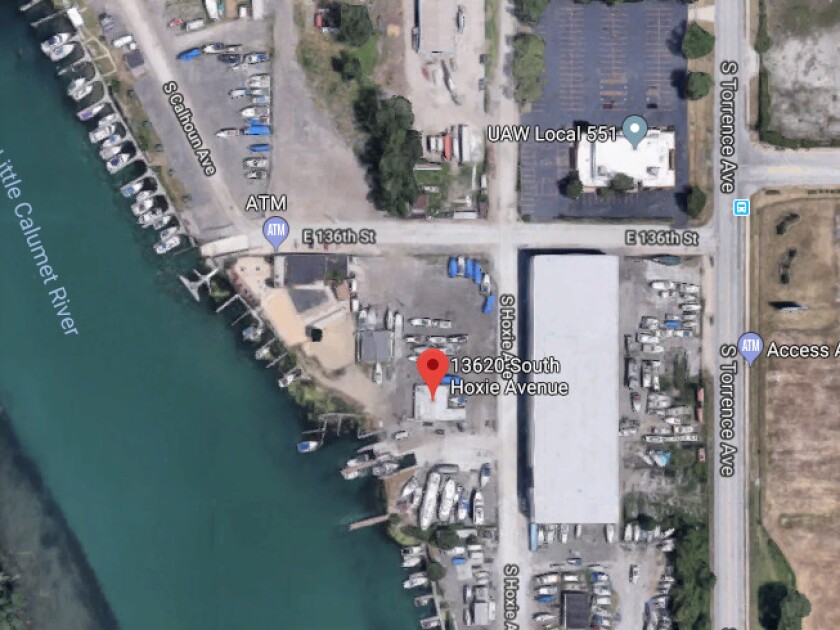A lawsuit alleges that an unguarded boat launch ramp at an endpoint of 136th Street led to the drowning of two men in November in the Calumet River. | Google Streetview