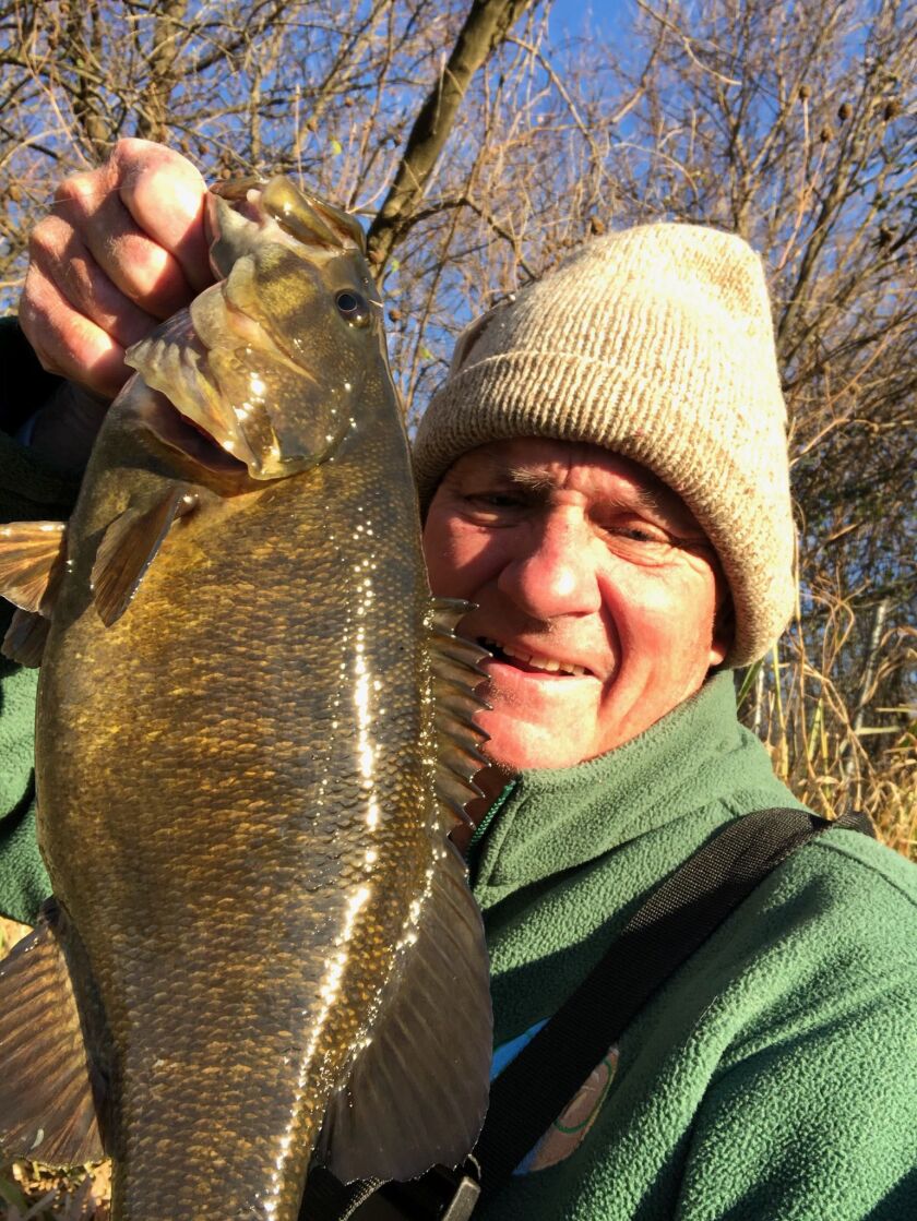 George Peters with a Kankakee River smallmouth bass. Provided photo