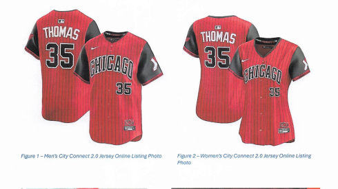 Images of Frank Thomas jerseys for sale, allegedly without the player's consent.