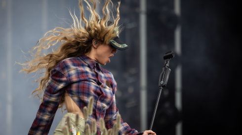 Slayyyter performs on the Bud Light stage on Day 2 of Lollapalooza in Grant Park, Friday, July 31, 2026.