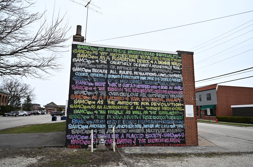 A mural painted by Al Diaz is on a building at 244 Waukegan Ave. in Highwood.
