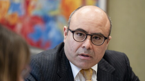 Andrew Boutros, the new U.S. attorney for the Northern District of Illinois, speaks to reporters during an interview at the Everett M. Dirksen U.S. Courthouse in the Loop, Tuesday, April 29, 2025.