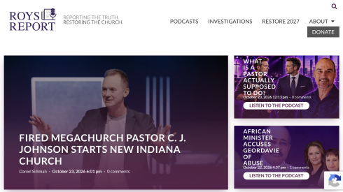 The home page for Roys Report.
