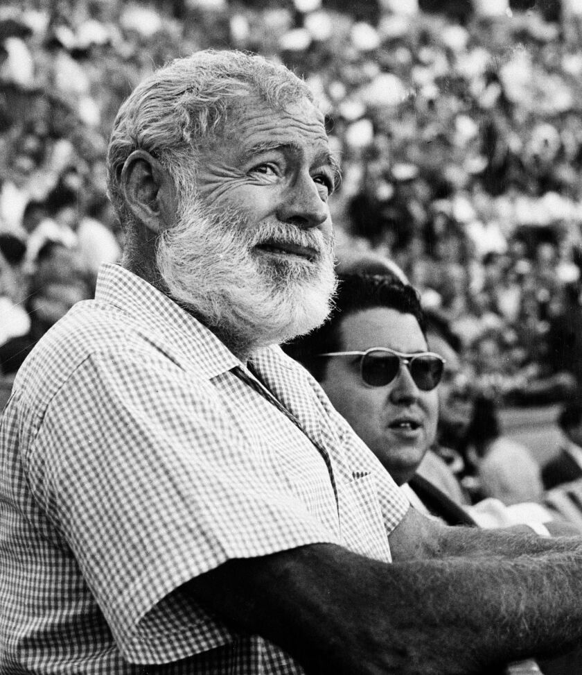 In this Nov. 1960 file photo, U.S. novelist Ernest Hemingway attending a bullfight in Madrid, Spain. Hemingway had been a reporter during the Spanish Civil War in the late-1930s and his experience there informed perhaps his greatest work, 1940’s “For Whom