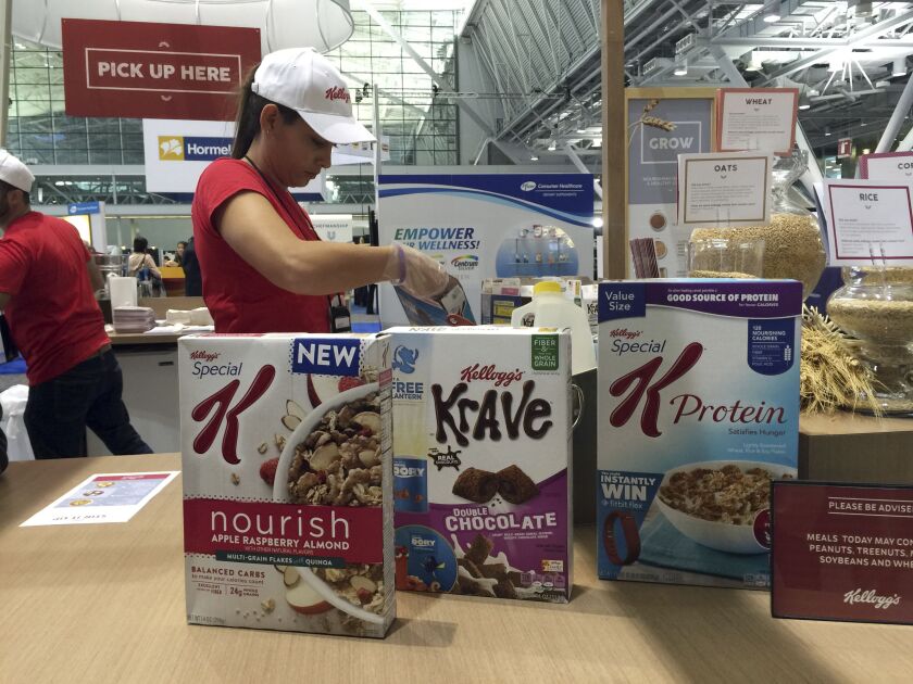 The Kelloggs booth at an annual dietitians’ conference in Boston. The presence of major food companies underscored the conflict-of-interest issues in the nutrition field. (AP Photo/Candice Choi)
