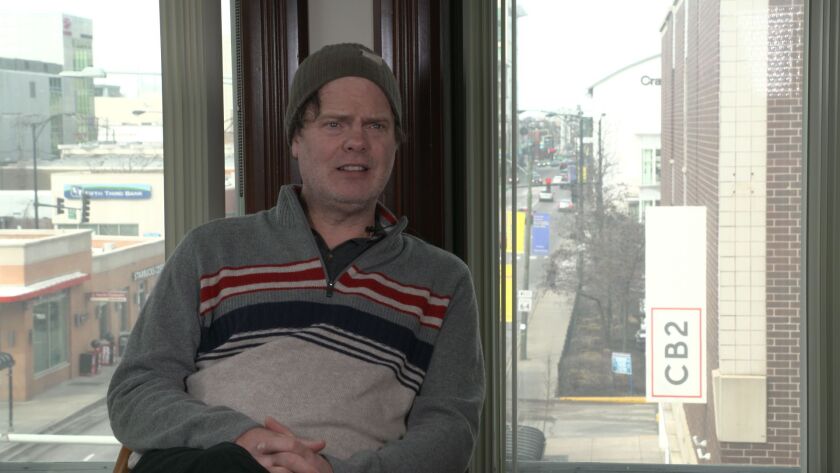 Before television and film roles, Rainn Wilson (pictured at the Steppenwolf Theatre rehearsal studios) spent 10 years doing theater in New York and has long wanted to work with Steppenwolf. | Eliza Davidson/From video