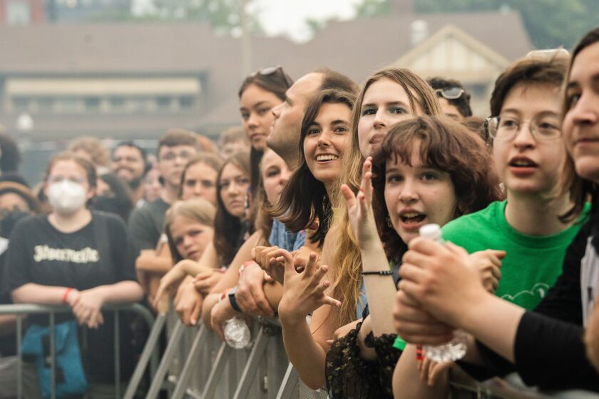 Fans take in a set by Japanese Breakfast at Pitchfork Music Festival on Saturday evening.