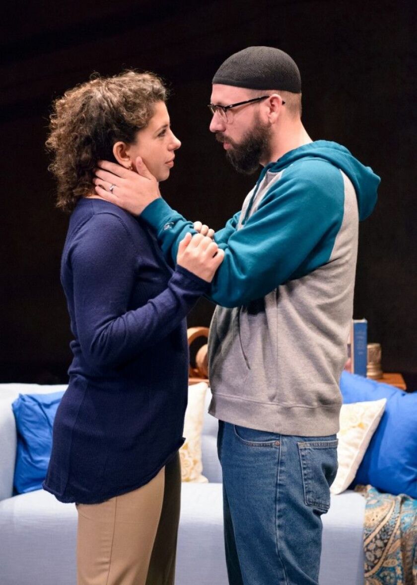Susaan Jamshidi and Shane Kenyon in “The Who & the What” at Victory Gardens Theater. (Photo: Michael Courier)