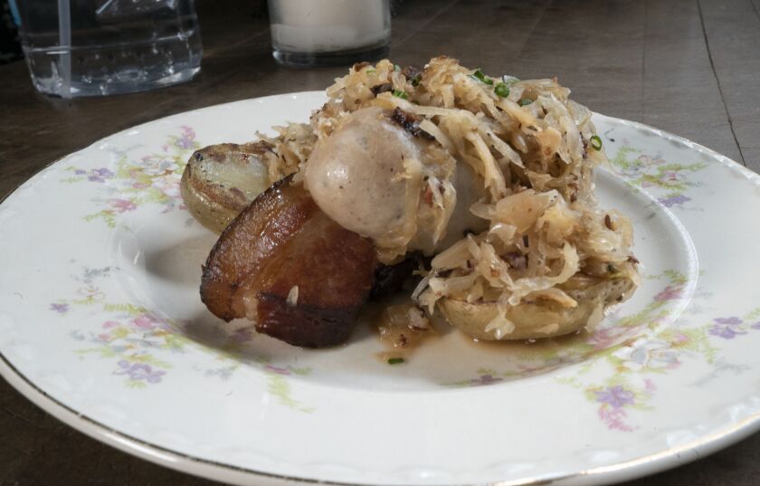 The choucroute garnie served at En Passant restaurant in Logan Square.