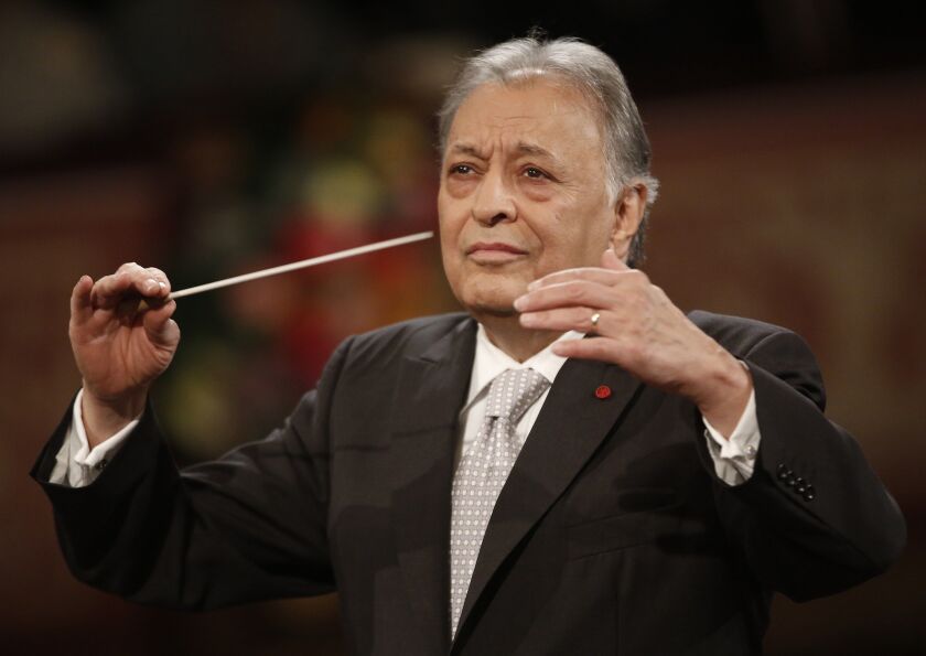 Indian conducter Zubin Mehta performs with the Vienna Philharmonic Orchestra during the New Year’s Concert at the Golden Hall of the Musikverein on January 1, 2015 in Vienna, Austria.