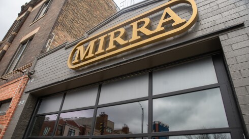 Outside of Mirra, at 1954 W Armitage Ave., Friday, April 10, 2026.