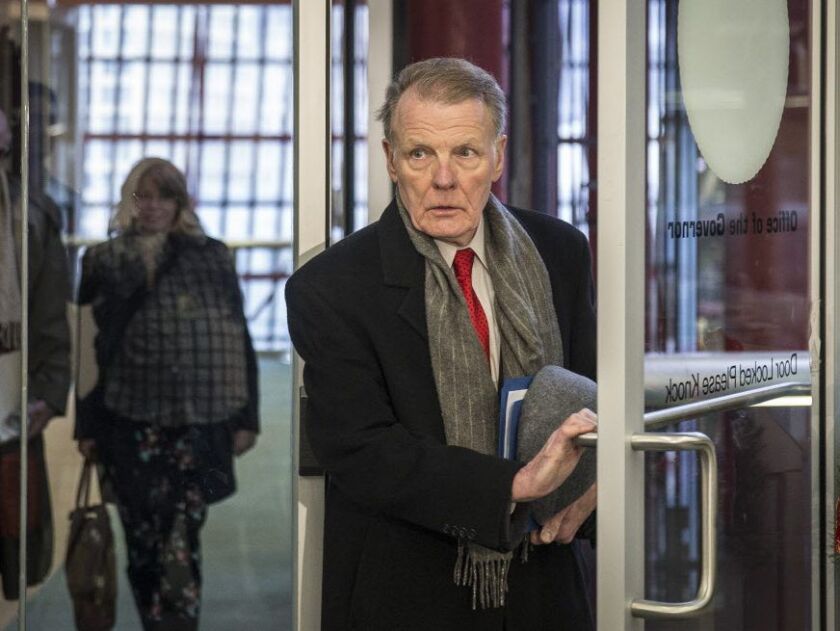 House Speaker Michael Madigan arrives for a leaders meeting at the Thompson Center in 2016. File Photo. | Rich Hein/Sun-Times