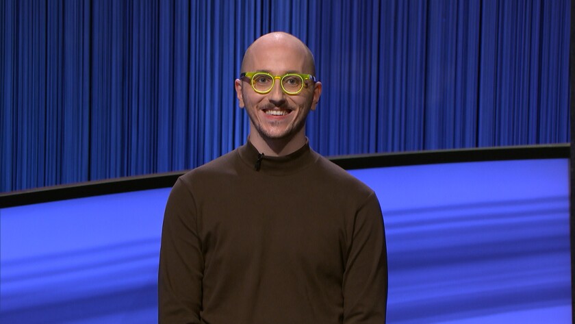Chicago Ridge librarian Rhone Talsma defeated long-running “Jeopardy!’ champion Amy Schneider on Wednesday.