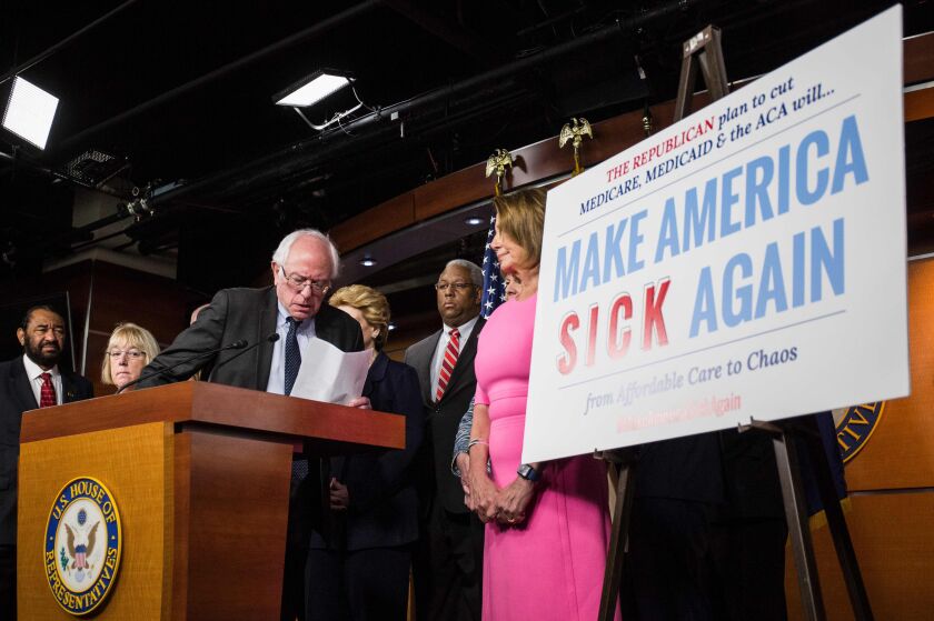 Sen. Bernie Sanders, I-Vermont, is among the national leaders fighting attempts by Republicans to dismantle Medicare, Medicaid and the Affordable Care Act. | Zach Gibson/Getty Images file photo