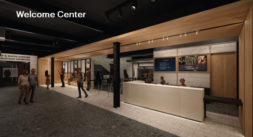 An artist’s rendering of the new visitors’ center at the Illinois Holocaust Museum.