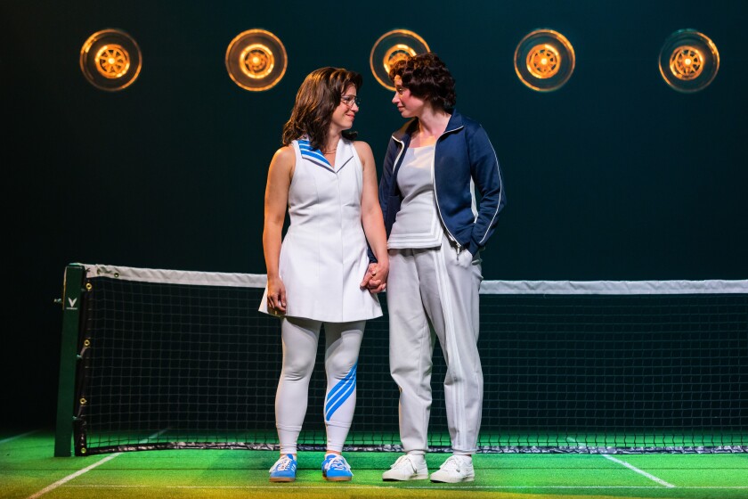 Chilina Kennedy stars as Billie Jean King and Callie Rachelle Johnson portrays Ilana Kloss in Chicago Shakespeare’s world premiere production of "Billie Jean." review: ‘billie jean’ tells powerful,