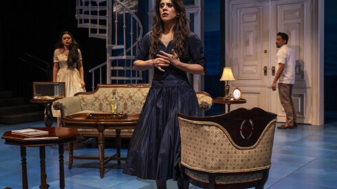 Neysha Mendoza Castro, Andrea San Miguel and Adam Poss in “Two Sisters and a Piano”