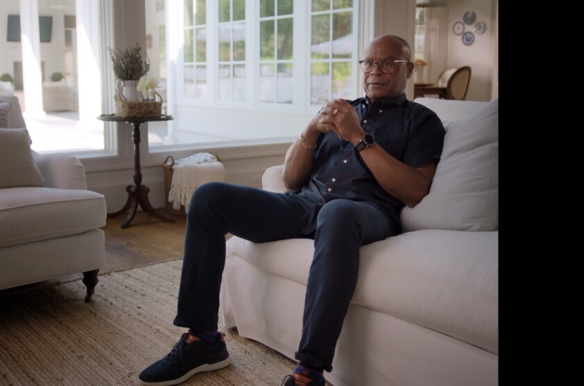 Mike Singletary is interviewed for the HBO film "The Shuffle."
