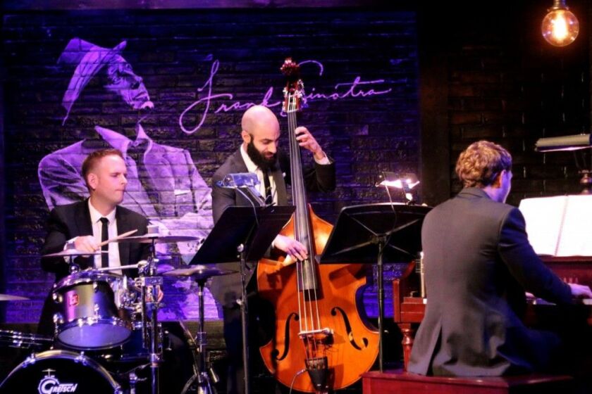 The band for Theo Ubique’s “My Way: A Musical Tribute to Frank Sinatra” includes (from left), Kevin Brown on drums, Jake Saleh on bass and Jeremy Ramey at the piano. (Photo: Cody Jolly)