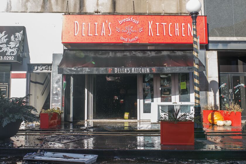 An apartment that caught fire two floors above Delia’s Kitchen, 1034 Lake St. in Downtown Oak Park, left the restaurant with extensive water damage, according to the Oak Park fire chief.