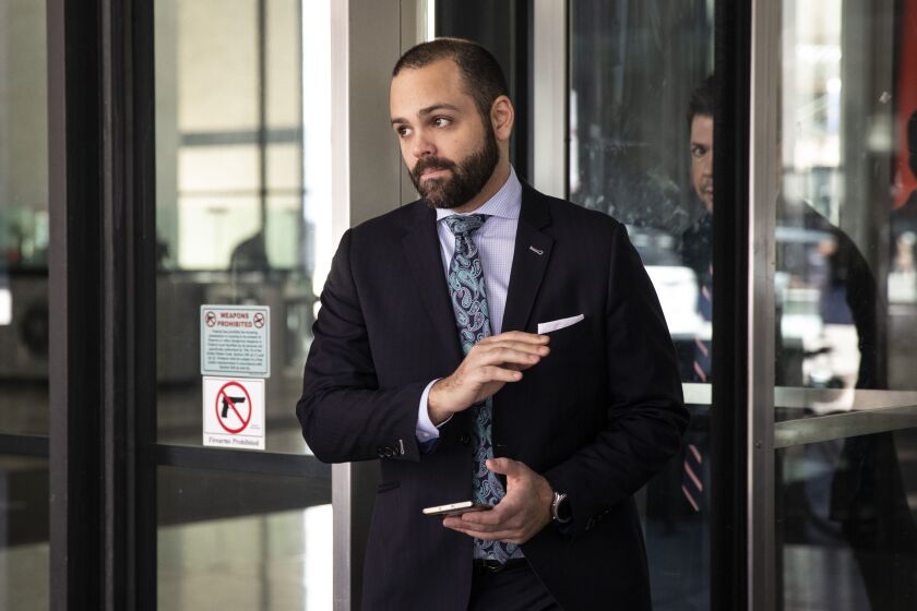 Vasilios Prassas leaving the Dirksen Federal Courthouse Wednesday morning.