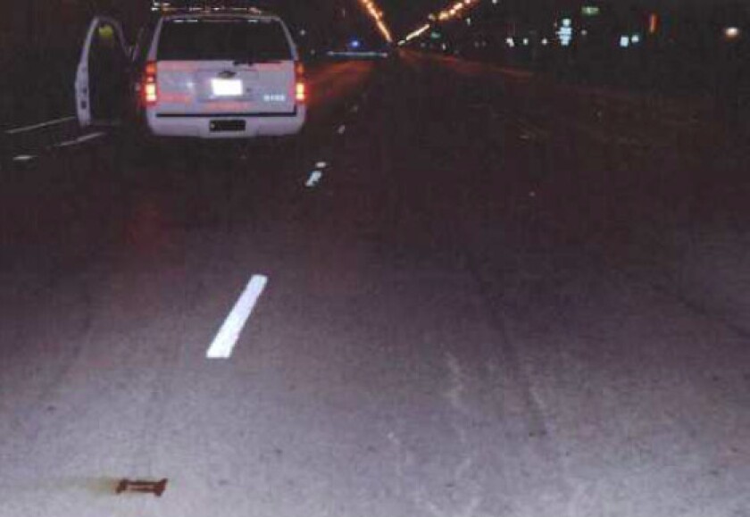 Then-Chicago Police Capt. Kevin Navarro’s SUV after a 2011 accident with a motorcycle rider.