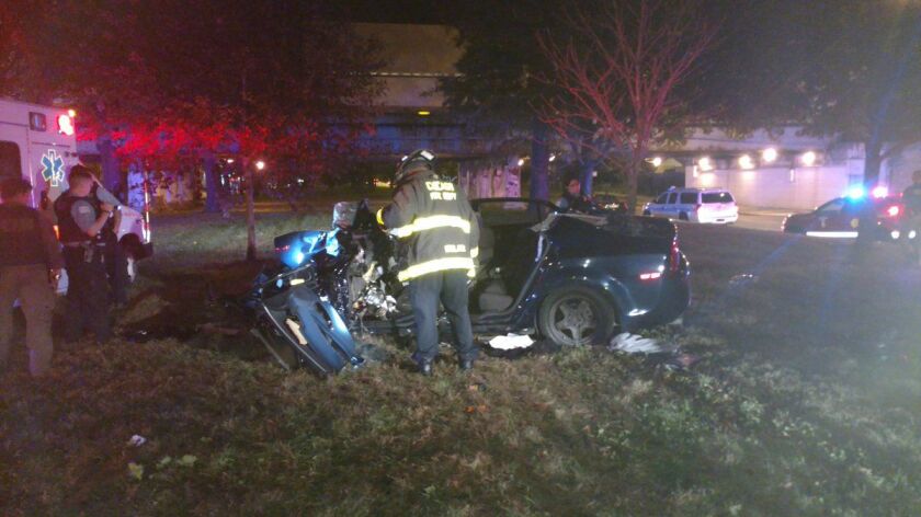 A person was critically injured in a crash early Tuesday at Garfield and Stewart. | Fire Media Affairs