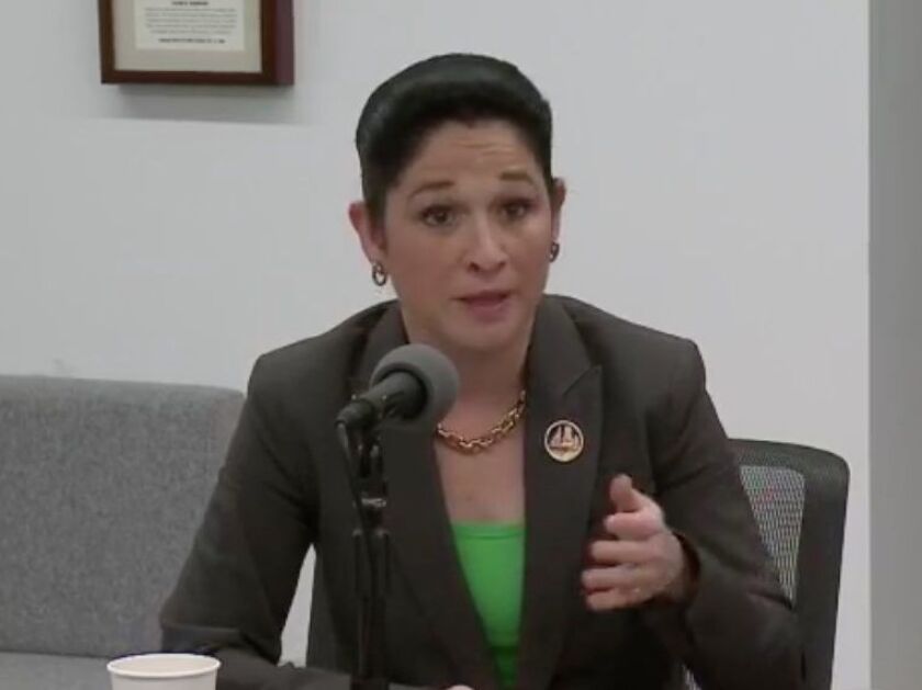 Susana Mendoza speaks at the Chicago Tribune Forum. From Facebook