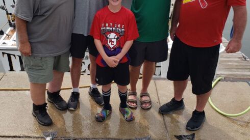 Steelhead and a bonus king Tuesday morning outside of Burns Ditch on Triplecatch Charters. Provided photo