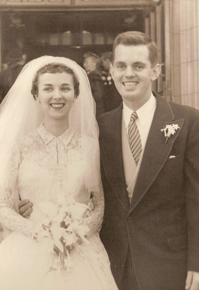 Bob and Marion Walsh on their wedding day in 1955.