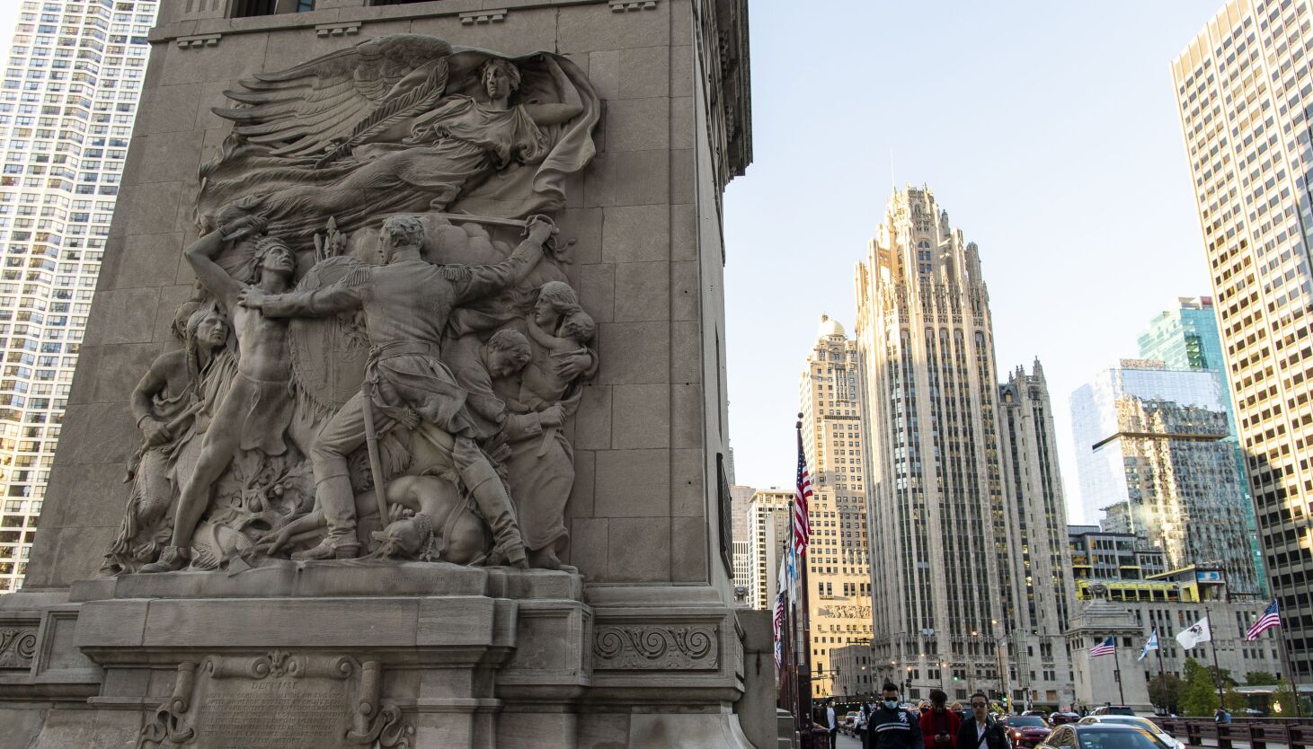 NextImg:Michigan Avenue Bridge House sculpture is important to Indigenous history