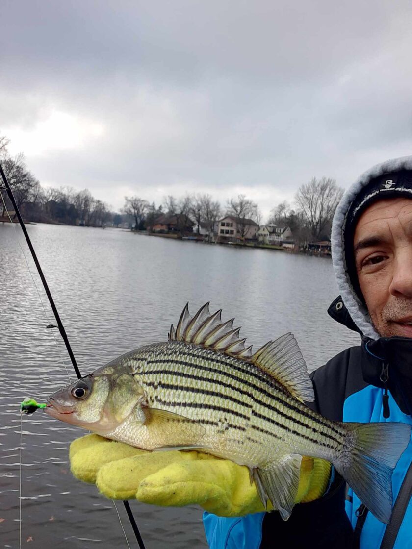 Rob Abouchar with his personal best yellow bass, caught over the long Christmas weekend on Island Lake. Provided photo