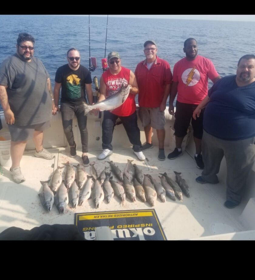 Capt. Rich Sleziak posted on Facebook, “Great Tuesday morning catch with a great crew aboard Triplecatch Lake Michigan Sportfishing Charters !!”