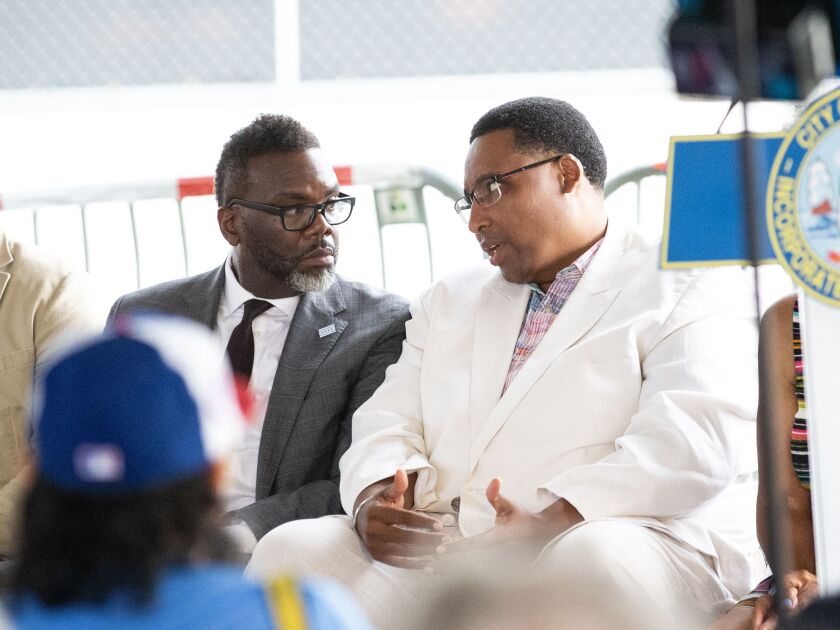 Mayor Brandon Johnson and Ald. Jason Ervin (28th).