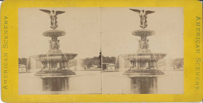 American Scenery, Bethesda Fountain, Central Park ca. 1870s Stereograph.
