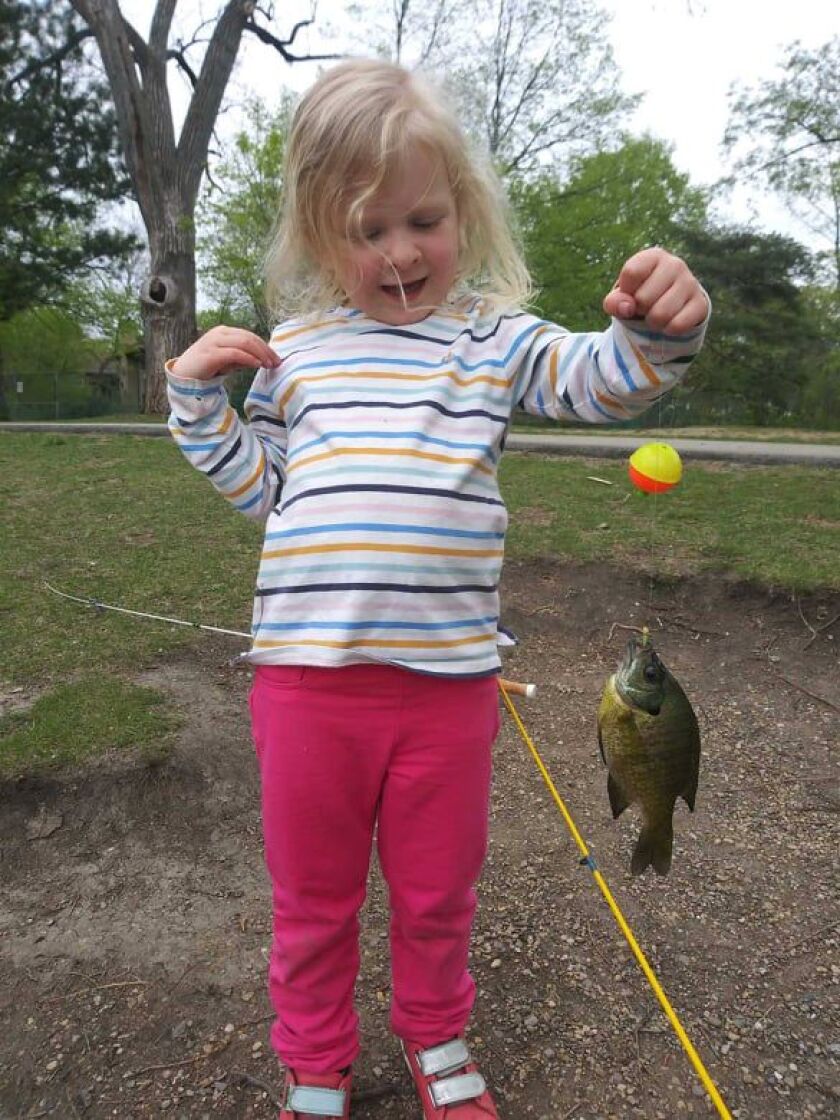 Adessta Mccluskey with a bluegill from Islnd Lake. Provided photo