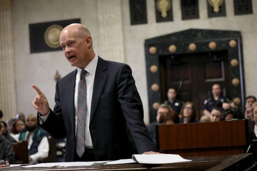 Special Prosecutor Joseph McMahon argues against dropping the first degree murder charges against Jason Van Dyke. The defense attorneys for Jason Van Dyke unsuccessfully argued that first degree murder charges should be dropped against their client during