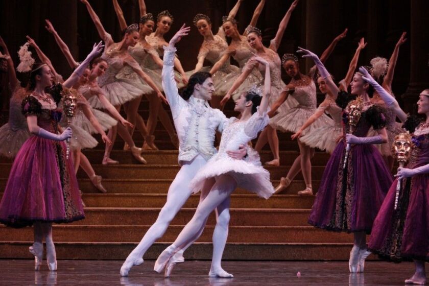 Christine Rocas and Temur Suluashvili in the Joffrey Ballet production of “Cinderella.” (Photo: Herbert Migdoll)