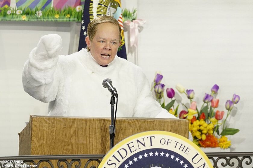 Melissa McCarthy plays Sean Spicer, ready for Easter. | NBC