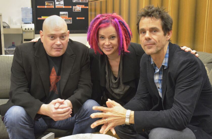 Directors / writers of “Cloud Atlas,” Andy Wachowski (left) and Lana Wachowski, along with writer/director Tom Tykwer, photographed in Chicago on October 17, 2012 | Scott Stewart~Sun-Times